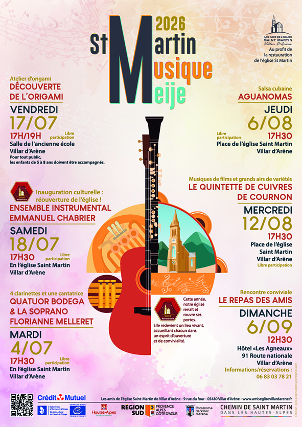 Affiche Saint-Martin Musique Meije 2026 - Programme des concerts