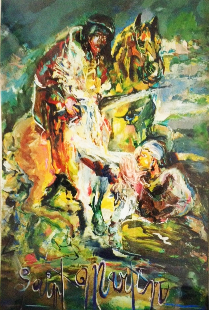 Saint-Martin partageant son manteau